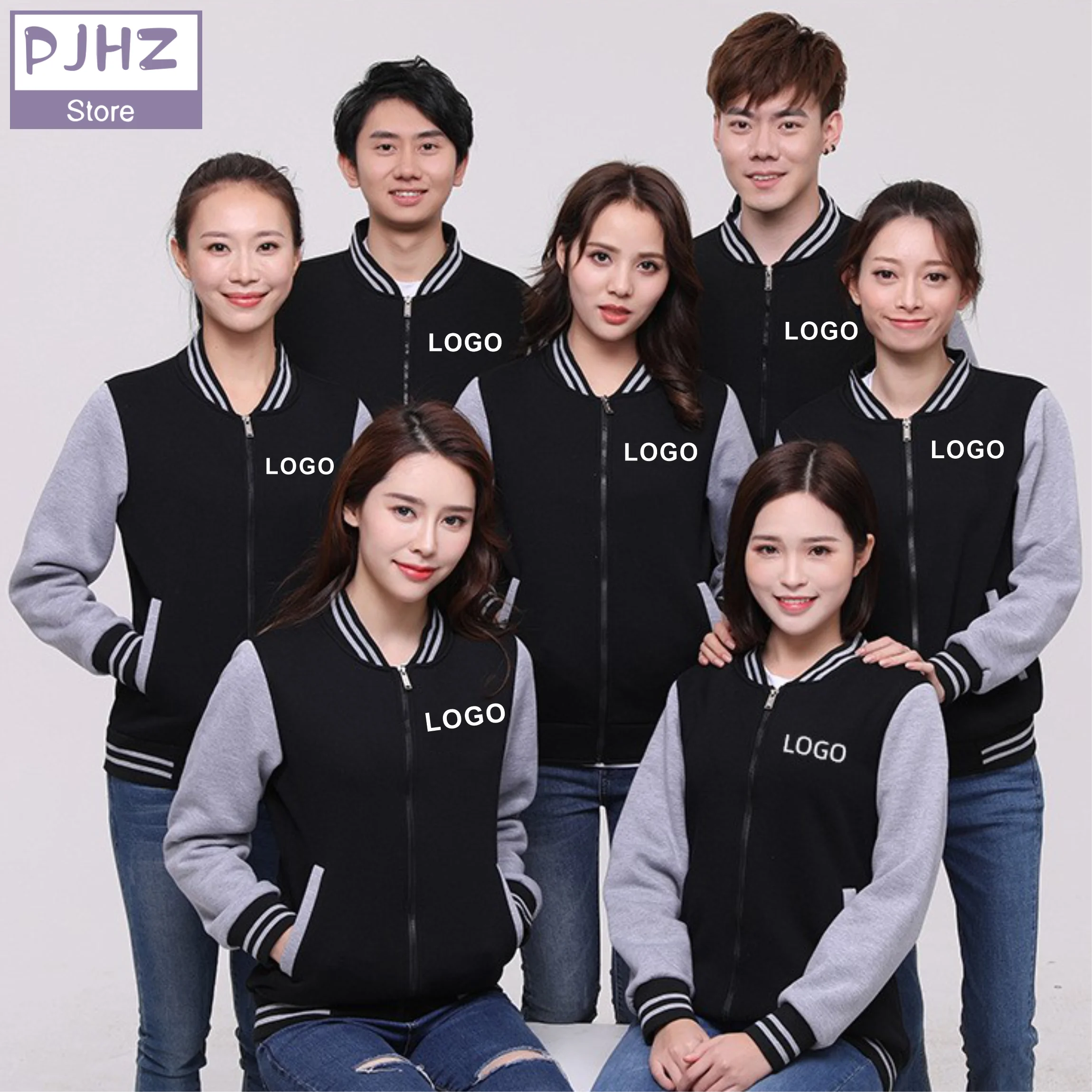 

High Quality Cotton Baseball Jacket Costume Varsity Jacket Men Zip Baseball Uniform Company Group Custom Logo Print Embroidery