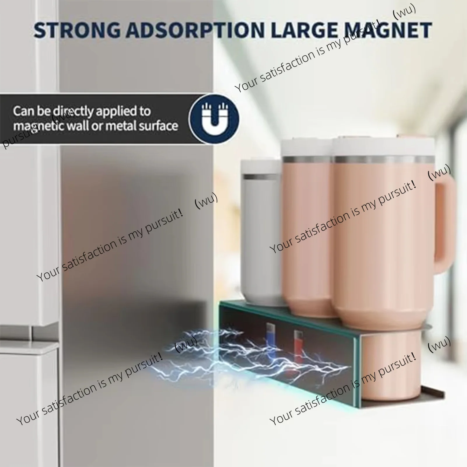 Magnetic Water Bottle Organizer 8lb max load Space Saving Design Coffee Cup Holder Suitable for Mugs Neatly Organized