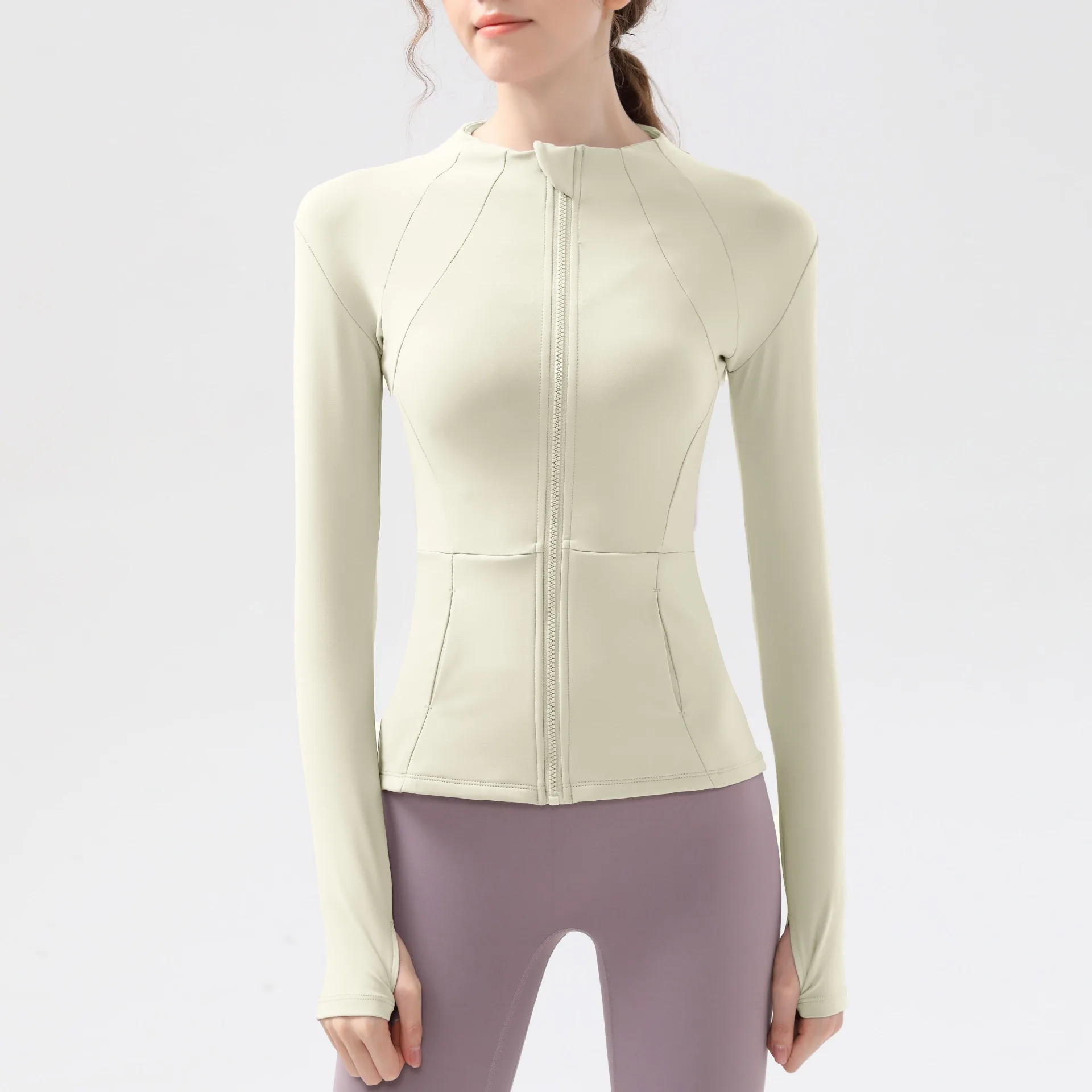 Neue Yoga-Kleidung für Frauen, Langarm-Laufjacken, Fitness-, Schlankheits-, Vielseitige Yoga-Jacken, Trainings-Sporttops, Jacken – Detail 8