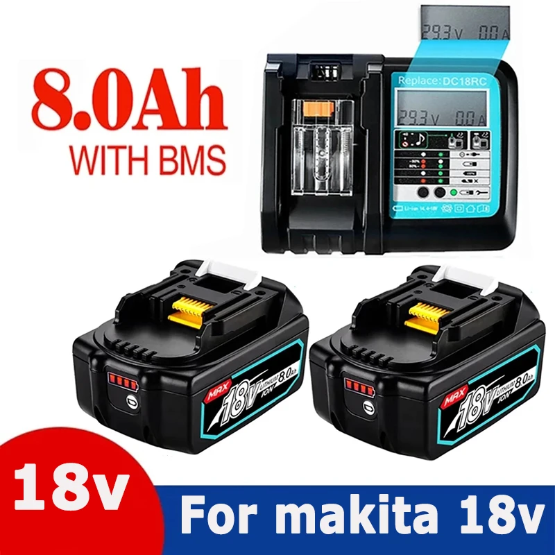 

Оригинальный аккумулятор для Makita 12Ah/8Ah/6Ah для Makita 18V BL1830B BL1850B BL1850 BL1840 BL1860 BL1815, сменный литиевый аккумулятор