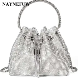 2024 Classical Rhinestone Diomand Bucket Bling Handbag Purse Bolsa Evening Party Purse for Women