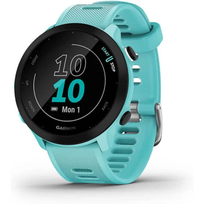 Garmin Forerunner 55, GPS Running Watch with Daily Suggested Workouts, Up to 2 weeks of Battery Life, Aqua