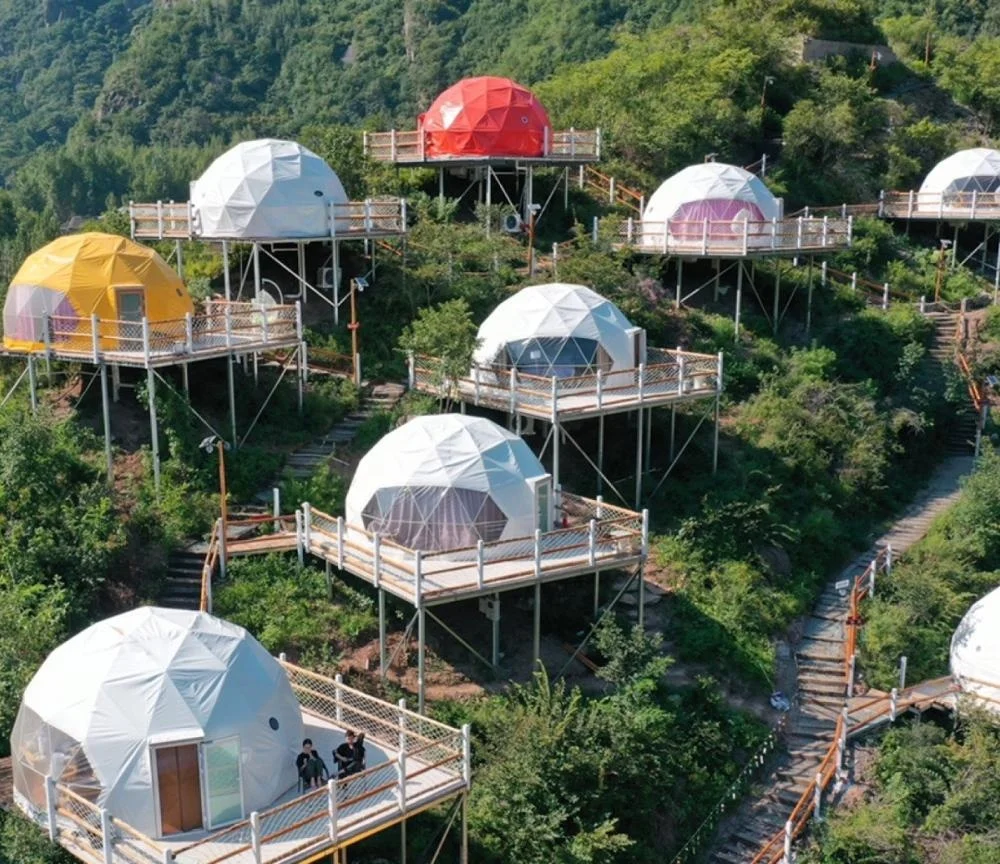 Different Color Geo Dome, Outdoor Glamping Dome Tent for resort.