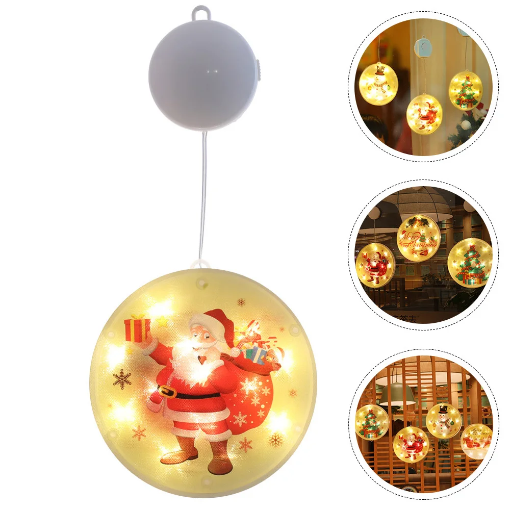 

Christmas Santa Suction Cup Lamp Lightweight Easy Install Remove Warm Color Energy Saving Flashing Lights Party Supply