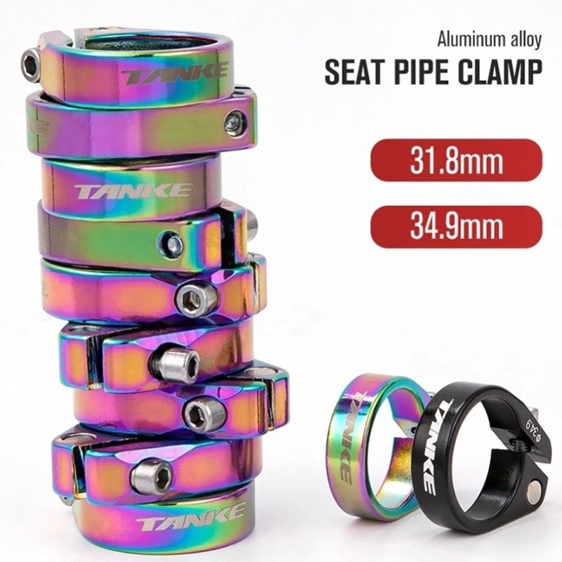 Bicycle Seat Clamp Locking Colorful Aluminum Alloy Mountain Bike Seat Clamp Bicycle Accessories