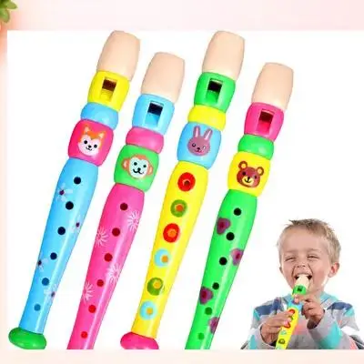 

4Pcs Plastic Flute for Kids 6 Hole Musical Instrument Bright Colorful Design Ideal for Early Education Music Practice Classroom