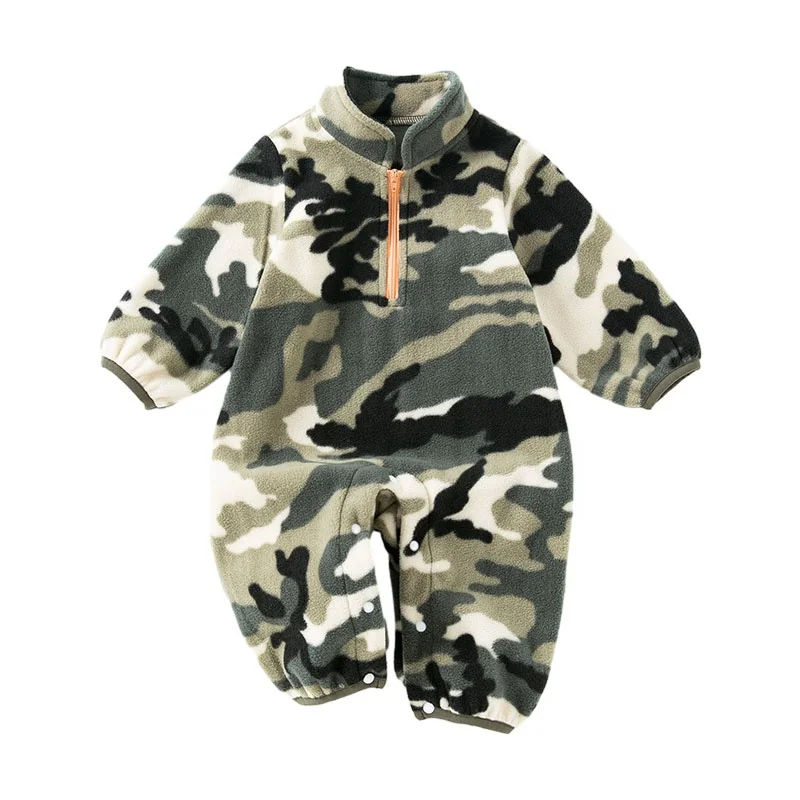 3-24M Baby Boy Rompers Fashion Camouflage Print Flannel One-Piece Clothes Infant Warm Bodysuit Jumpsuits Playsuit Overall Outfit