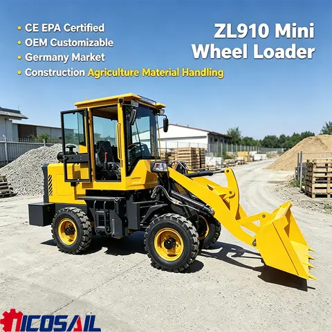 ZL910 Mini Wheel Loader CE EPA Certified OEM Customizable for Germany Construction Agriculture Material Handling