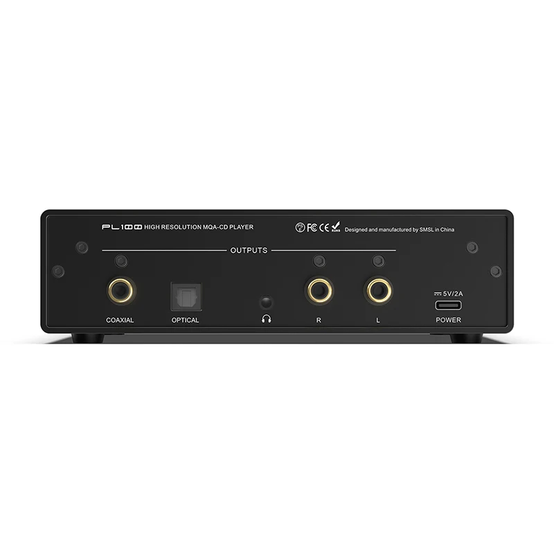 SMSL PL100 CD Player CS43131 Decoder Optical Coaxial 3.5mm Headphone Output With Remote Control