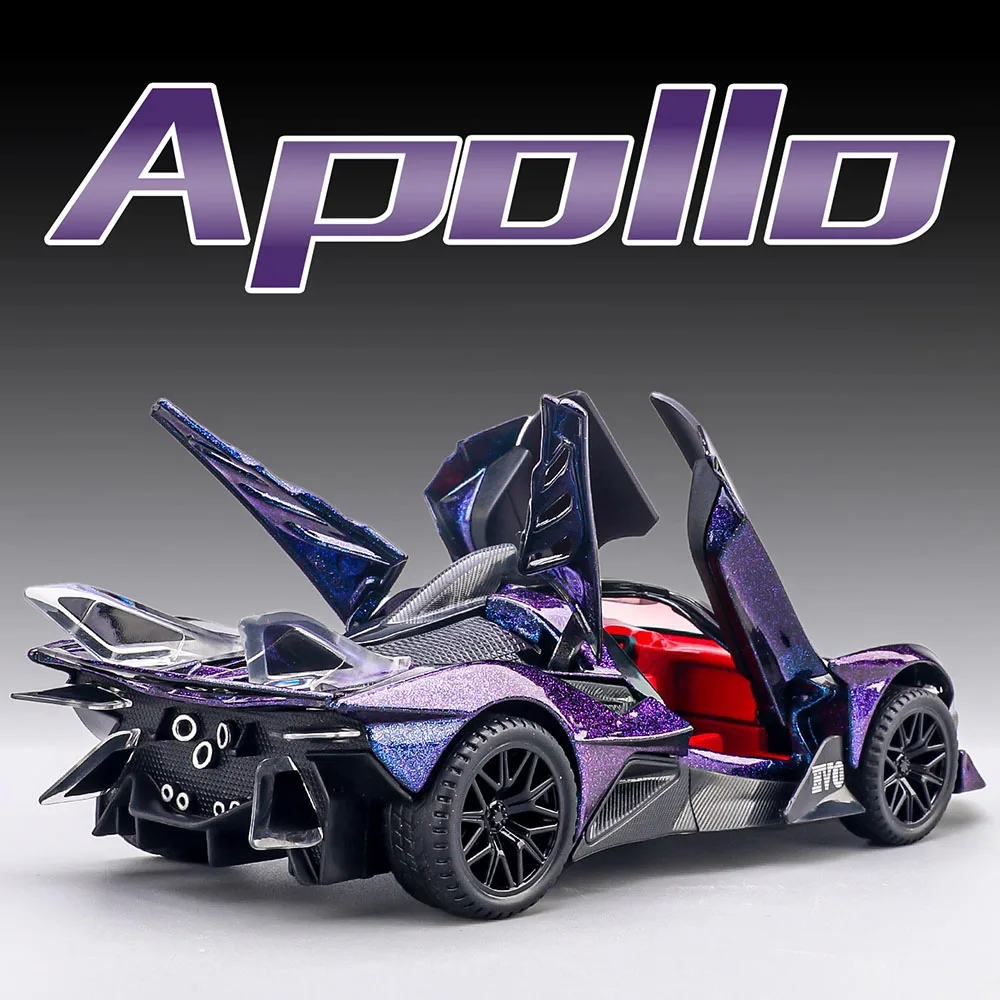 

1:32 Apollo EVO IE Model Toys Diecast Alloy Car Sound Light Rear Wheel Return Force Doors Opened Miniature Supercar Fashion Gift