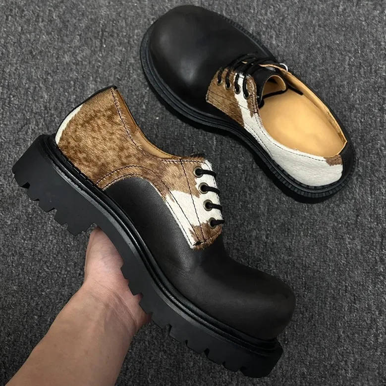 

2024 Women men Spring New Black Platform Flats Shoes Women Loafers Slip on Boat Shoes Designer Casual Leather Oxfords 44