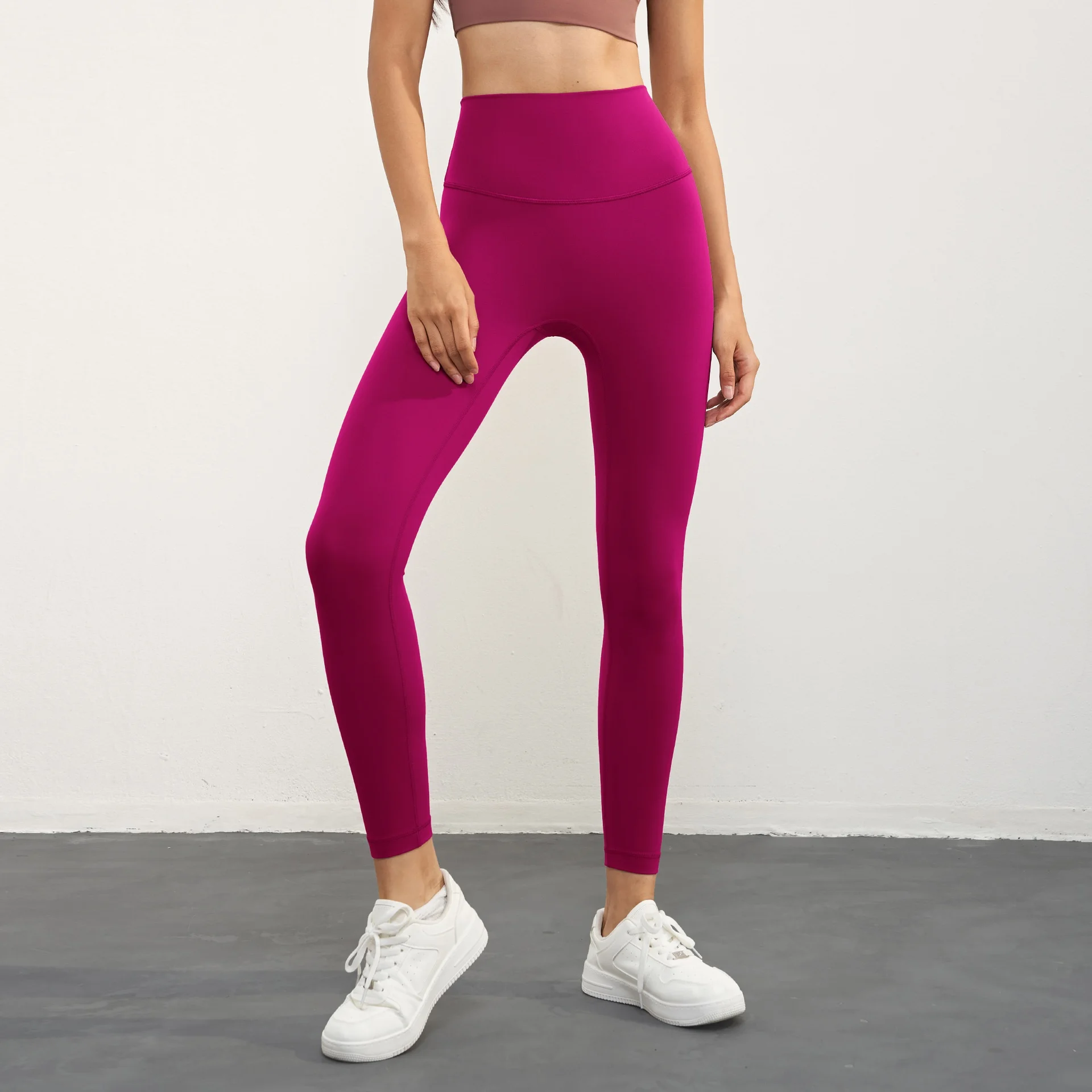 Solid Color High Waist Yoga Legging Athletic soft Women Sport Pant Tight Butter Gym Comprehensive Training Jog Back Waist Pocket