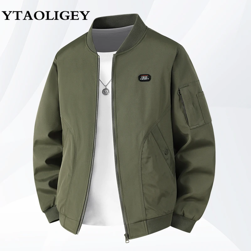 

Mens Jackets Casual Coats Men 2025New Autumn Winter Bomber Jacket Zipper Brand Men's Fashion Coat Clothing Plus Size M-8XL
