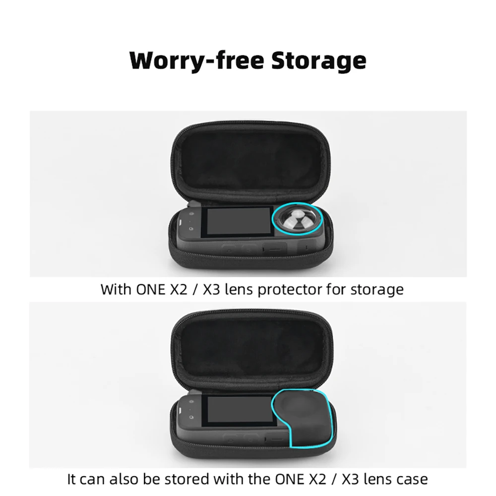 PU Hard Carrying Travel Bag，Shockproof Protective Storage Case For Insta360 X2 X3 Action Camera Accessories