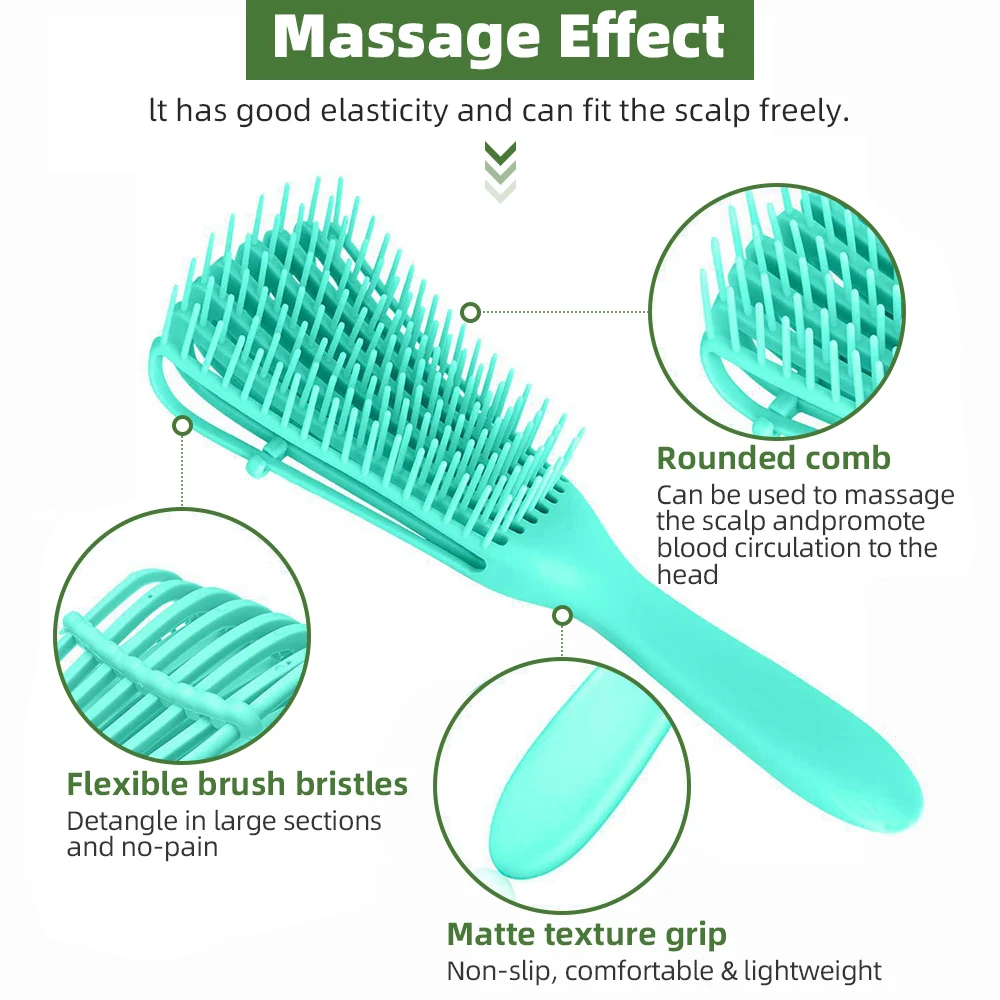 Hair Brush Women Hair Care Detangling Brush Scalp Massage Hair Curling Brush Wet and Dry Use Hairdressing Salon Styling Tools