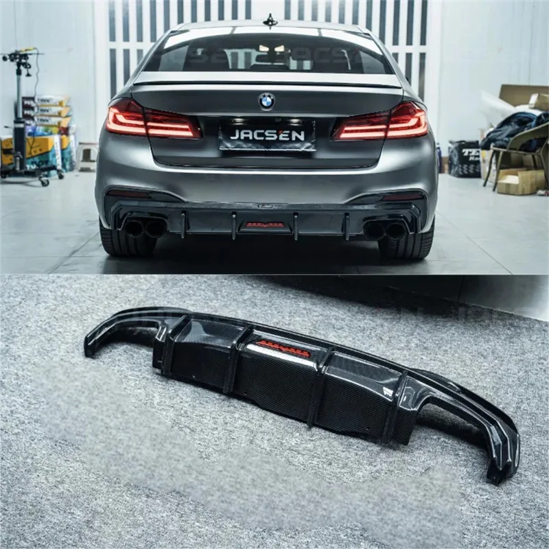 

For BMW G30 G38 2021 2022 2023 ReaI Dry Carbon Fiber Bumper Rear Lip Spoiler Kit