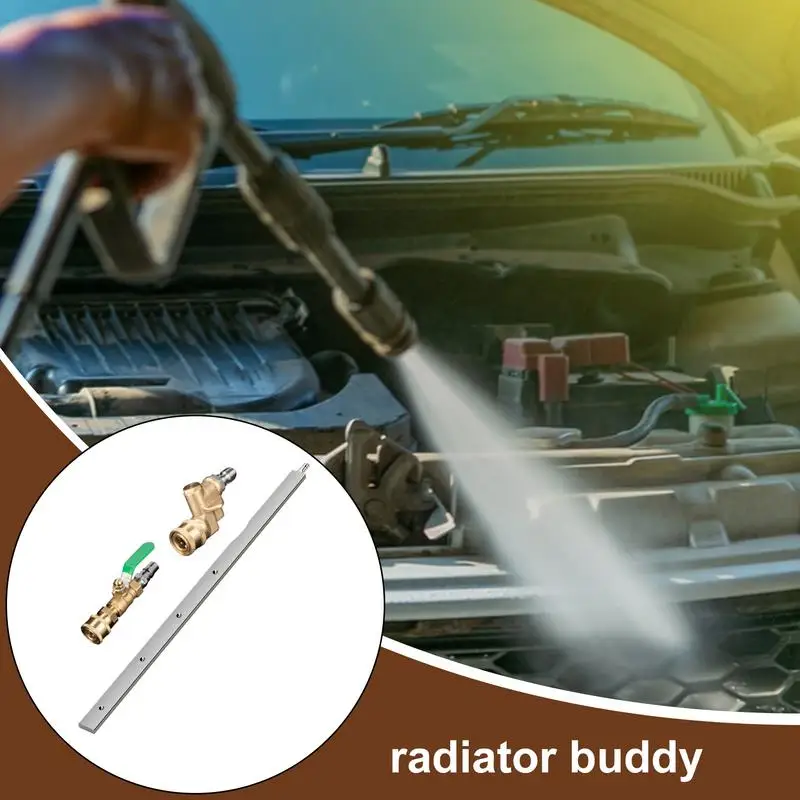 

Radiator Cleaning Wand Tool Radiator Car Maintenance Cleaning Wand High-Pressure 24Inch Stainless Steel Portable Cleaner For
