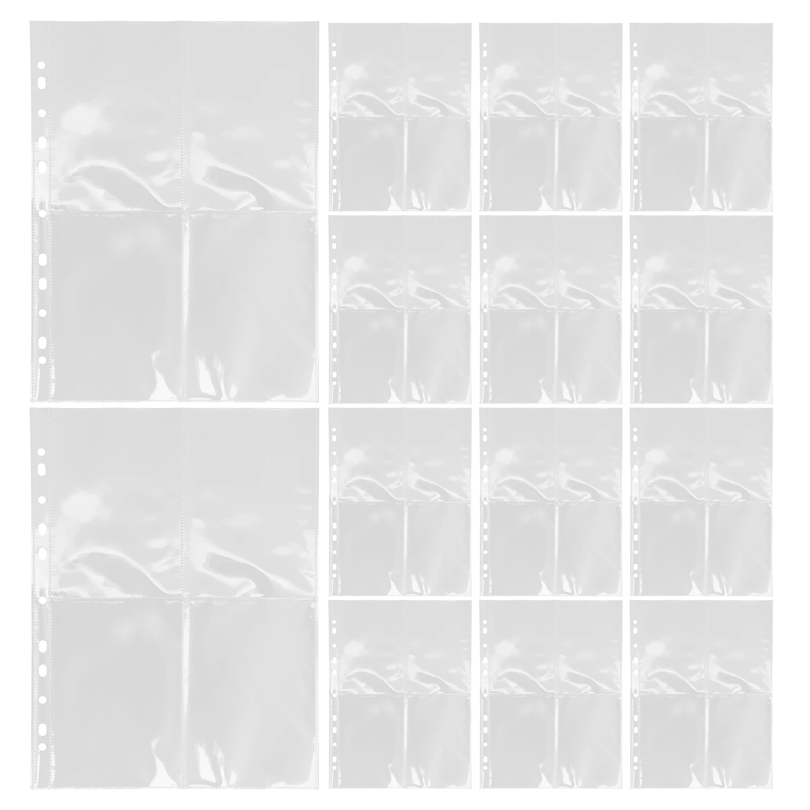 

30 Pcs Album Page Card Inserts for Binders 4 Photo Protector Pvc Sleeves