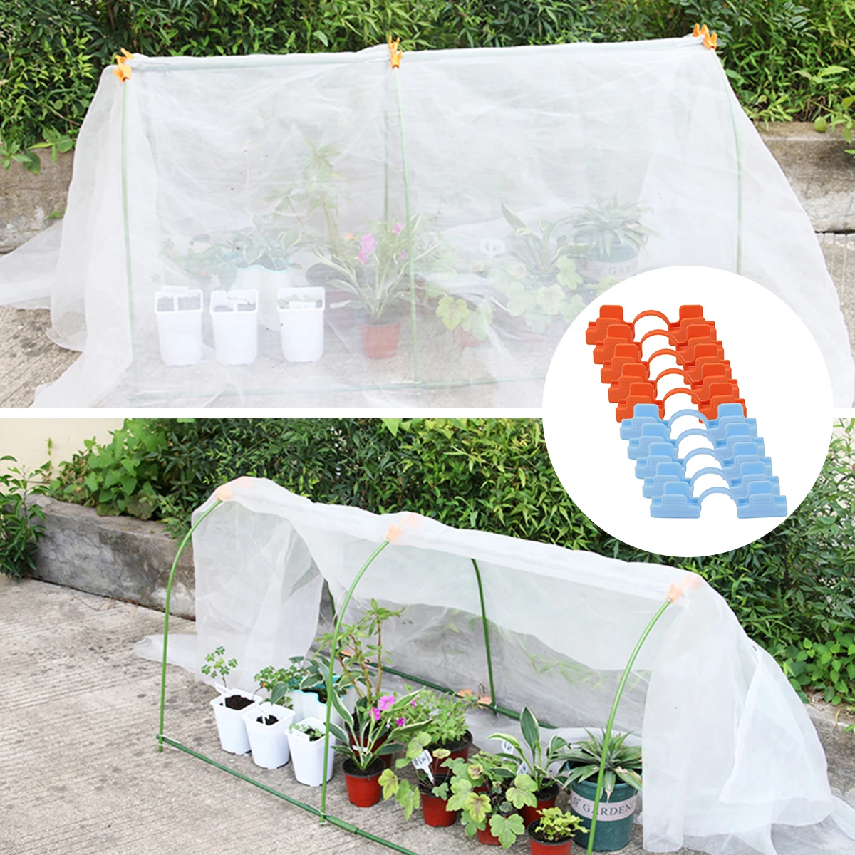 

10pcs Greenhouse Accessories Film Frame Clamp Fixing Tool For Shade Net Plastic Cover Durable Clips Fastening System Uv