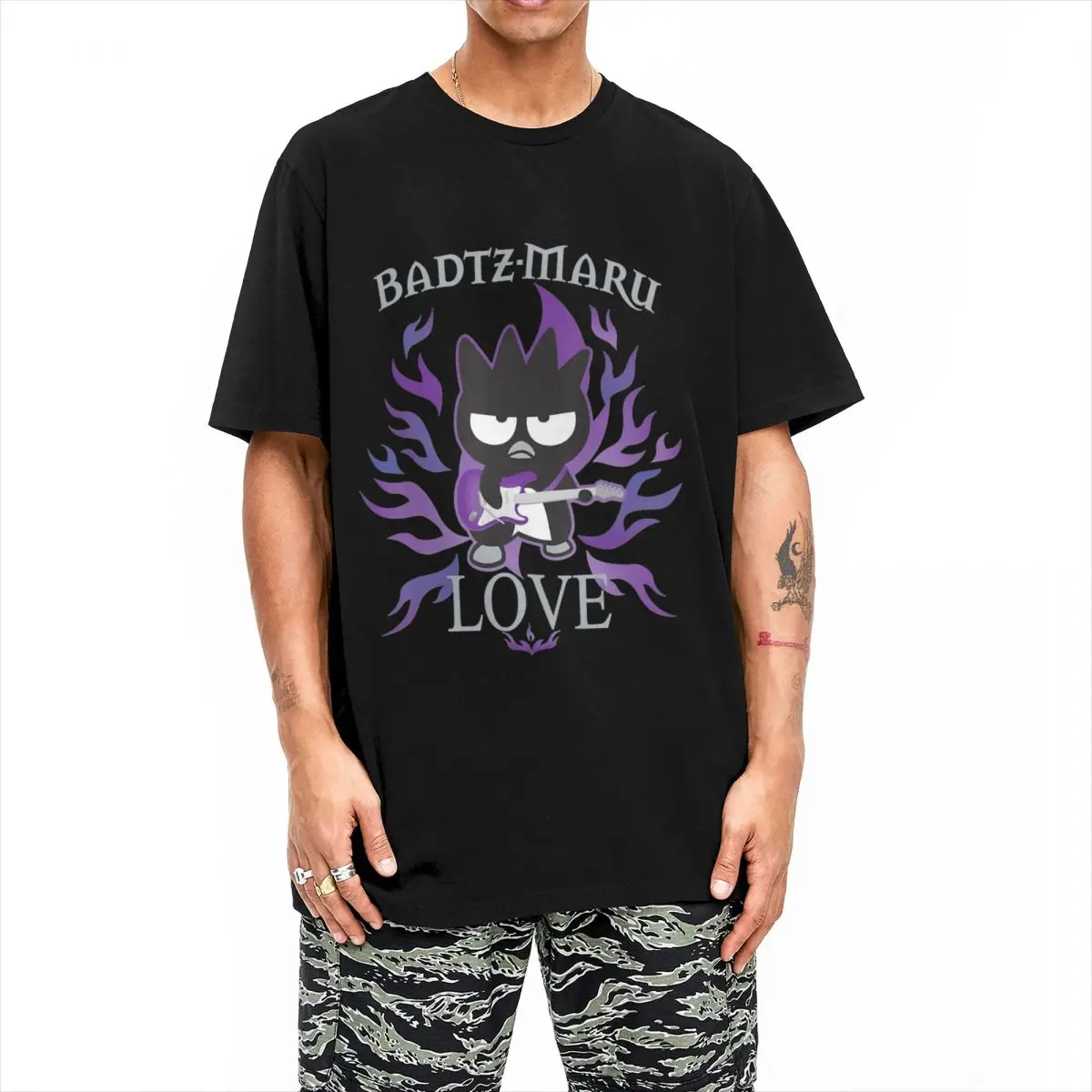 Badtz Maru Rock Star Love T Shirts Men Women Cotton Casual T-Shirt Round Neck Tee Shirt Short Sleeve Clothes Plus Size