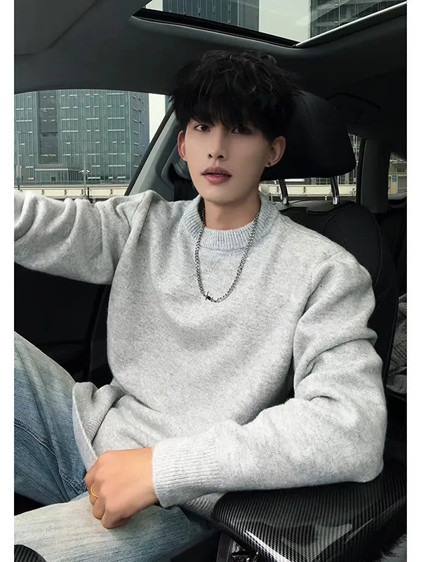 

Невобычный универсальный круглый трикотаж, удобный свитер базового слоя, гонконгский топ для пары, повседневная одежда