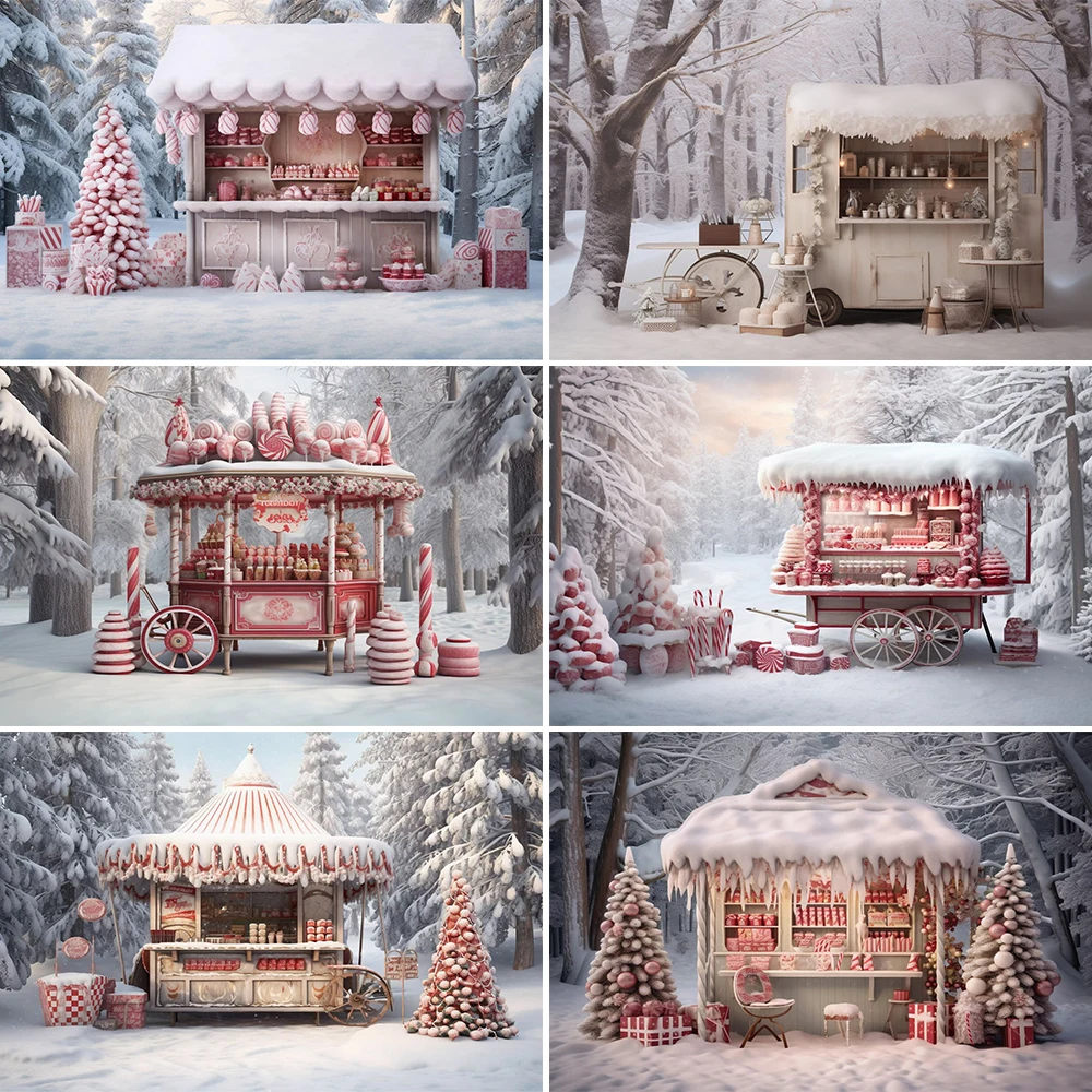 

Mocsicka Photography Background Christmas Car Candy Shop Winter Xmas Kids Family Party Portrait Decor Backdrop Photo Studio