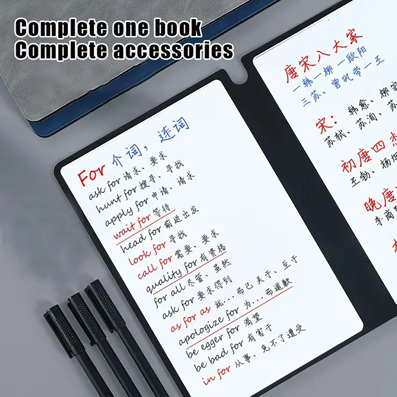 المحمولة A5 السبورة دفتر مجموعة مع السبورة القلم محو القماش الجلود مذكرة الوسادة مخطط أسبوعي قابلة لإعادة الاستخدام مكتب القرطاسية