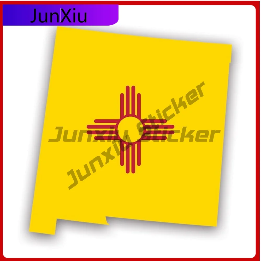 

New Mexico State Shaped Flag Sticker Uv Protected Decals Nm State Flag Patriotic Car Sticker Vinyl Decal Die Cut Sun Protection