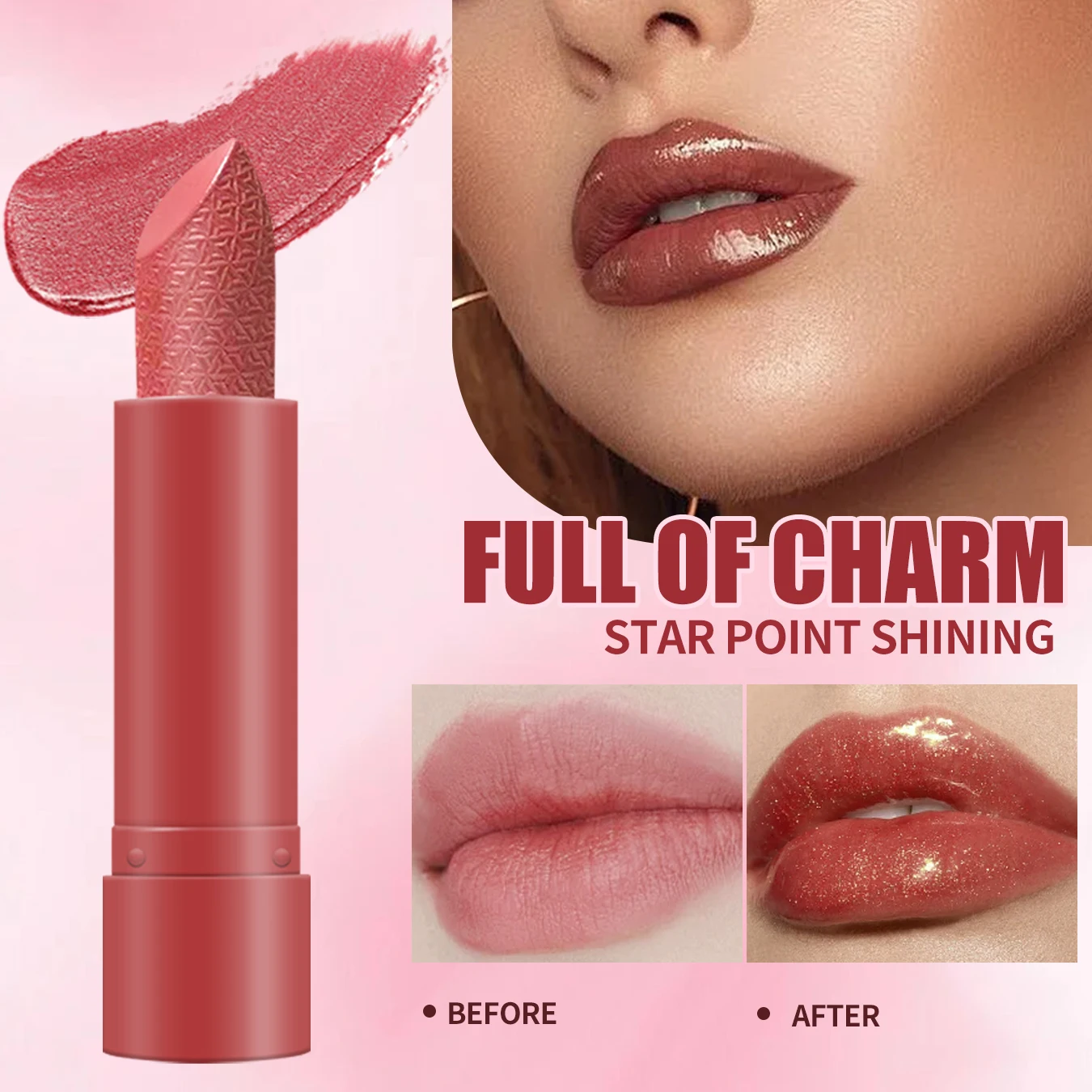 Conjunto de batom 24 peças/caixa, hidratante metálico 3D, brilho labial de alto impacto, brilho labial completo, presente de dia dos namorados