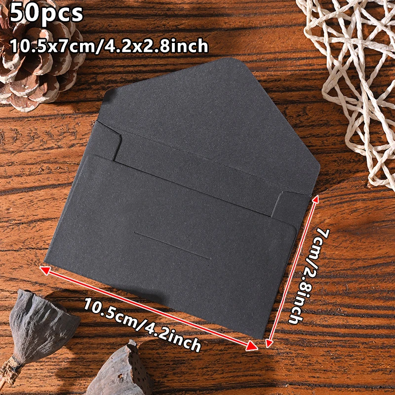 50 buste da 10,5x7 cm per matrimonio buste di carta Kraft di alta qualità da 120 g per invito per piccole imprese, forniture di cancelleria
