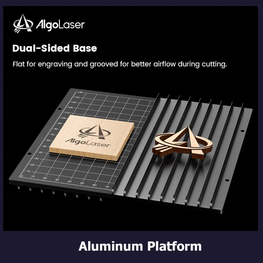 AlgoLaser Dual-side Aluminum Engraving Platform Cutting Engraving Bed with Grid Guidance for DAJA DJ6 Laser Engraver CNC Machine