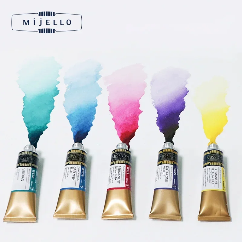 Korea MIJELLO Gold Watercolour Paint MISSION 15ml Pure Color Artist Aquarela Pigment Professional 501~572 Paint Art Supply