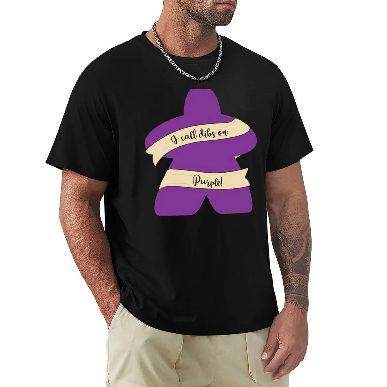 Dibs On Purple Meeples! T-Shirt man t shirts for men T-Shirt