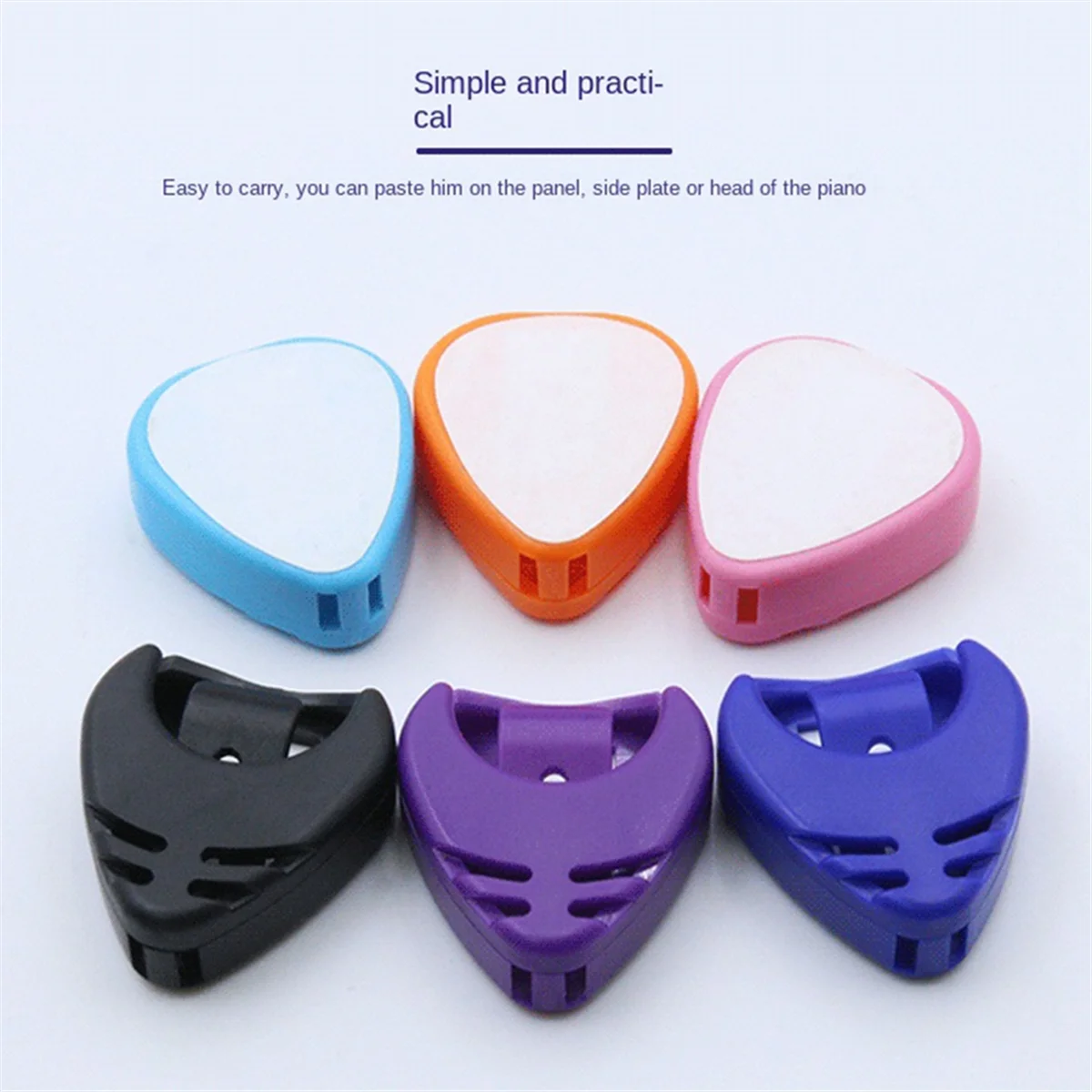 

YQJ-tMusical Instrument Pick Box, Guitar Colored Pick Clip, Heart-Shaped Pick Clip, Stickable Pick Clip, Pick
