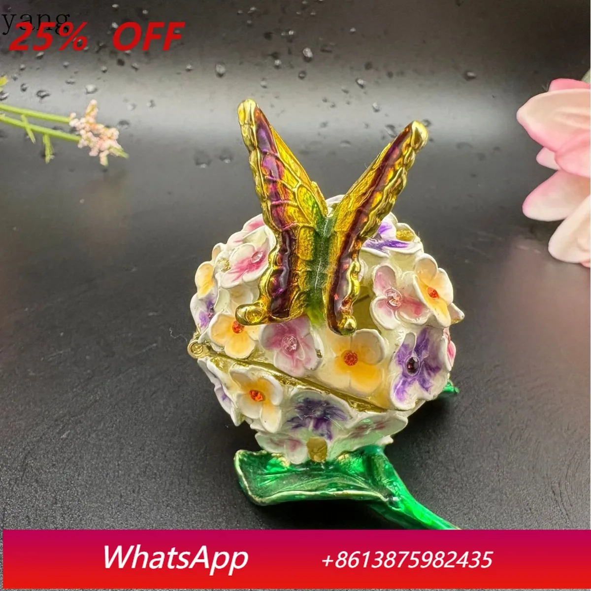 

CX Mini Cherry Blossom Butterfly Zinc Alloy Jewelry Box Ornament