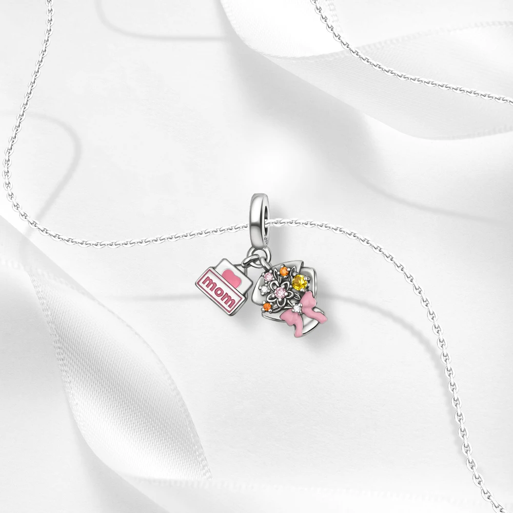 Ahthen 925 فضة رائجة البيع الخرز زهرة مغلف حلية صالح ثعبان سلسلة أساور القلائد للنساء صنع المجوهرات