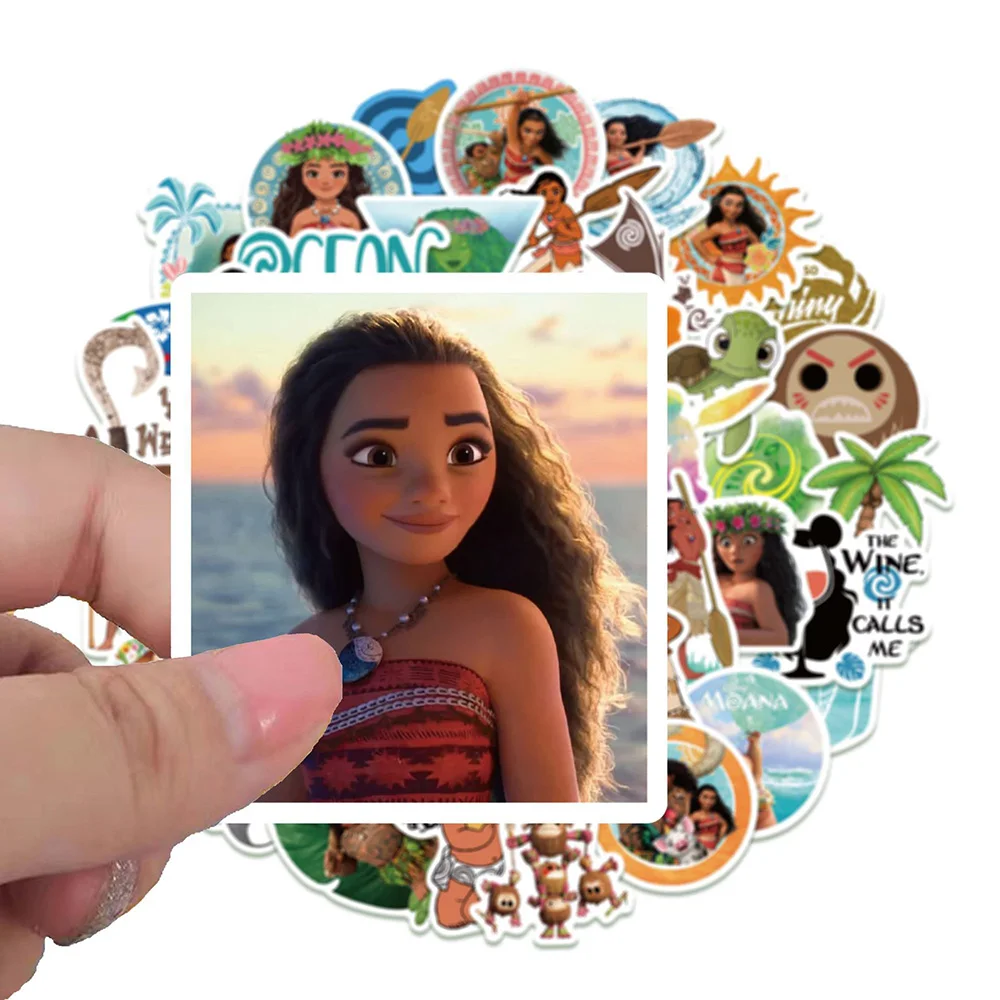 10/30/50pcs Disney Cartoon Moana Stickers Kawaii Princess Girls Sticker for Suitcase Laptop Scrapbooking Laptop Cute Toys Decal