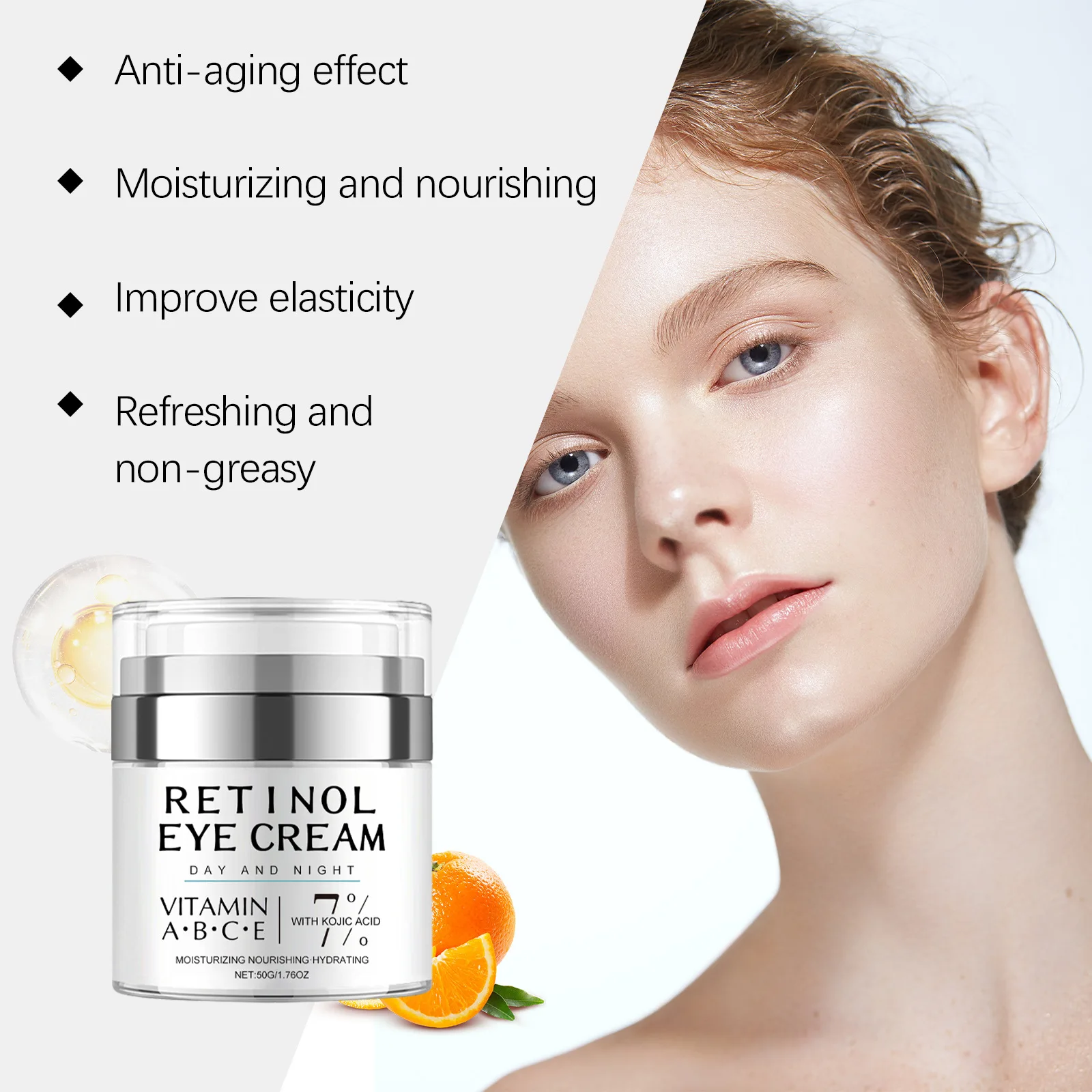 Retinol Eye Cream Gentle Moisturizing Nourishing Softening Hydrating Daily Care Under Eye Fine Lines Wrinkles Anti Aging Skincar