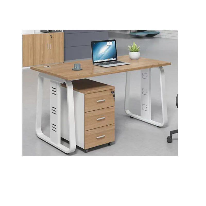 Office furniture single seat desk baffle movable cabinet