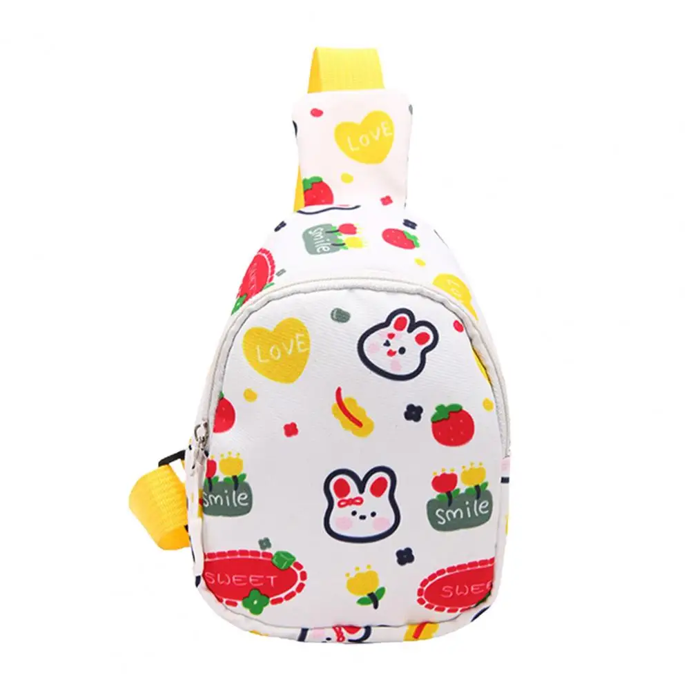 Crossbody Bag Patterns Adjustable Strap Zipper Collocation Portable Cartoon Print Children Chest Bag Daily Wear