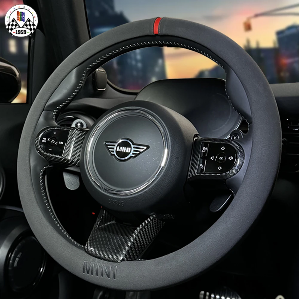 Brand New Carbon Fiber Material Trim 2022 Year New LCI Steering Wheel Cover Button For Mini Cooper F56 F55 F54 F60 F57