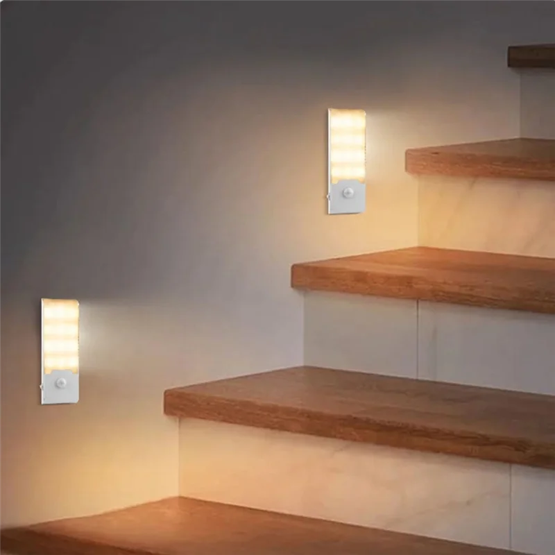 AB09-LED Induction Night Light Wireless Motion Sensor Night Lamp Human Body Induction Wall Light Bedroom Cabinet Decor Light