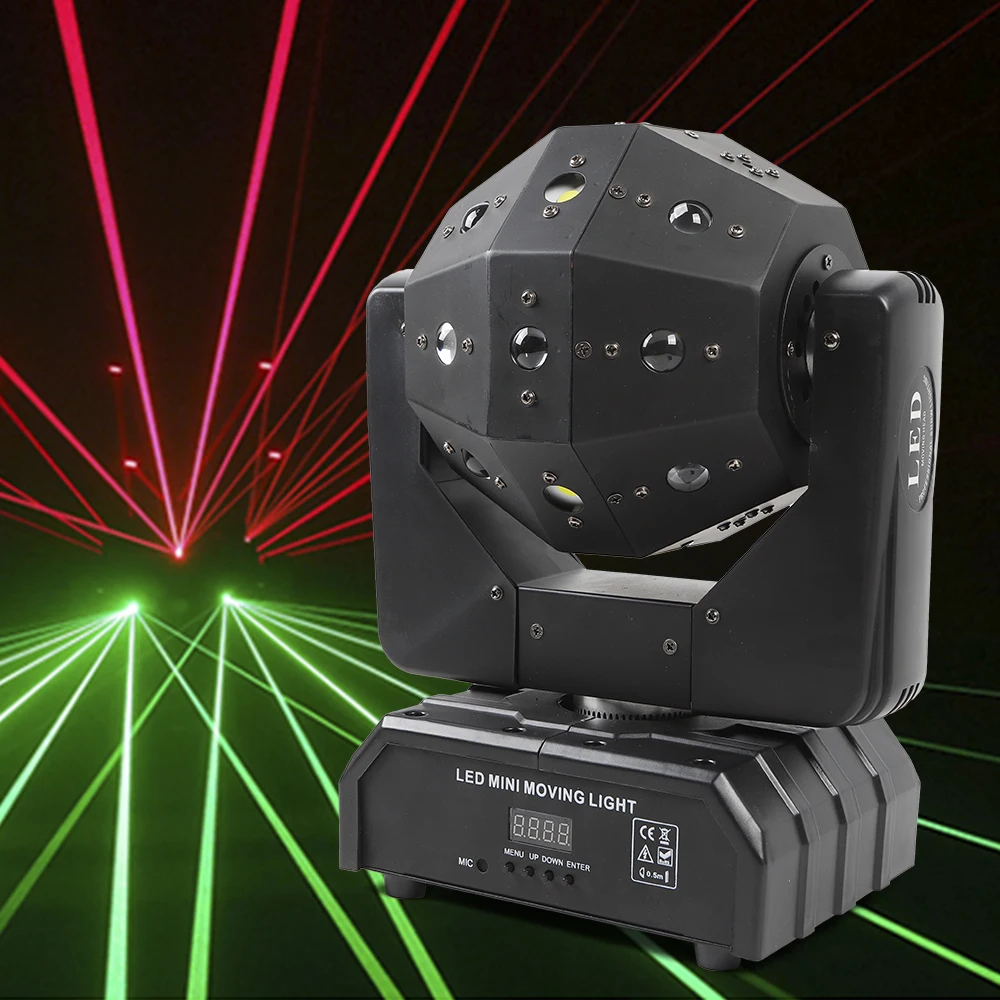 RGBW LED Laser Moving Head Stage Light New DMX DJ Disco Party Effect Lighting