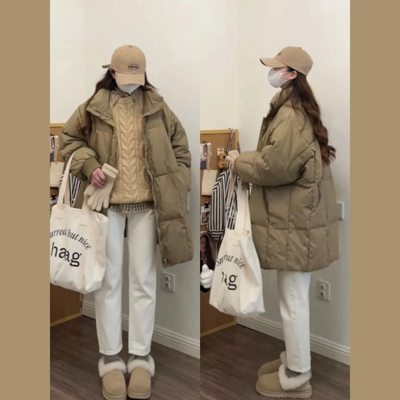 

Женская зимняя хлопковая стеганая куртка 2025 Новая теплая толстая длинная парка Корейская женская свободная зимняя верхняя одежда с лацканами Женское хлопковое пальто