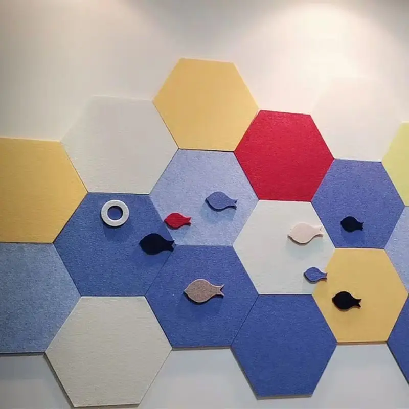 Felt Wall Stickers Creative Hexagonal Cork Board Kindergarten Display Message Board Acoustic Panels Soundproofing Wall Decor