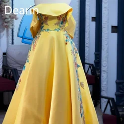 Customized Dearin Strapless A-line Floor Length Skirts Embroidery Bespoke Occasion Dresses