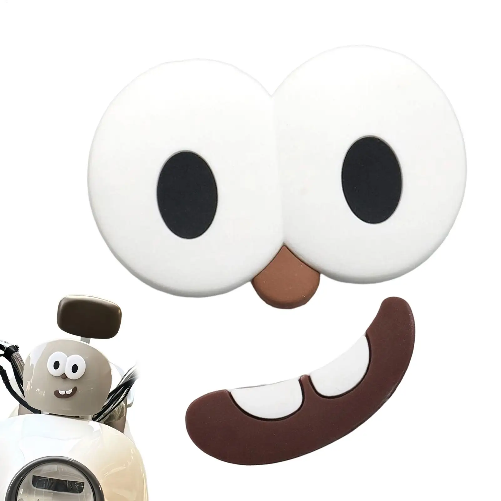 

Funny Motorcycle Stickers Cute 3D Big Eye Smile Face Tricycle Decoration Scooter Body Decals For Riders Bikers Snowmobile E-Bike