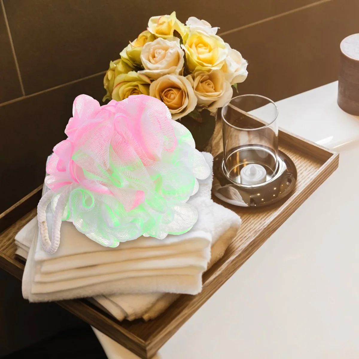 

5Pcs Bath Scrubber Shower Mesh Poufs Thoroughly Clean Skin Breathable Nutrition for All Bath Sponge Shower Sponge