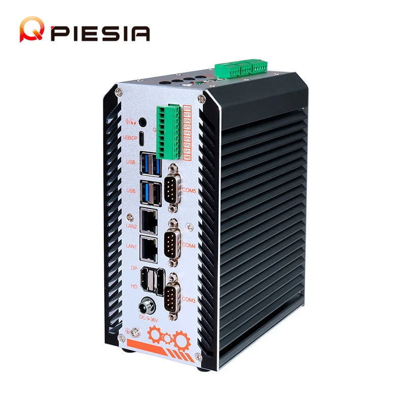 Mini Pc sin ventilador OEM Intel 13a 12a generación Core I3 I5 I7 2 * DDR5 2 X Lan 5 * Com CAN X86 Linux carril Din caja de PC Industrial integrada