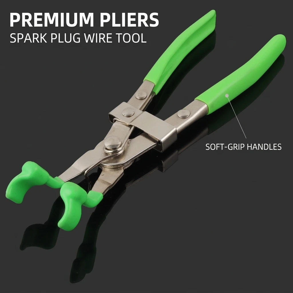 YGTITAN Spark Plug Boot Puller Pliers, Ignition Wire Removal Tool, Automotive Spark Plug Pliers, Green Handle for Car Repair